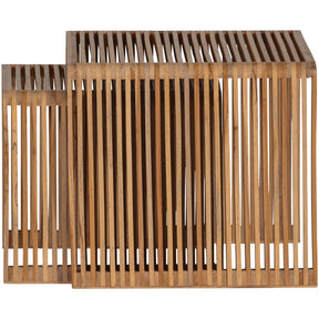 Set 2 tavolini in legno di teak Jasmijn