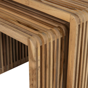 Set 2 tavolini in legno di teak Jasmijn