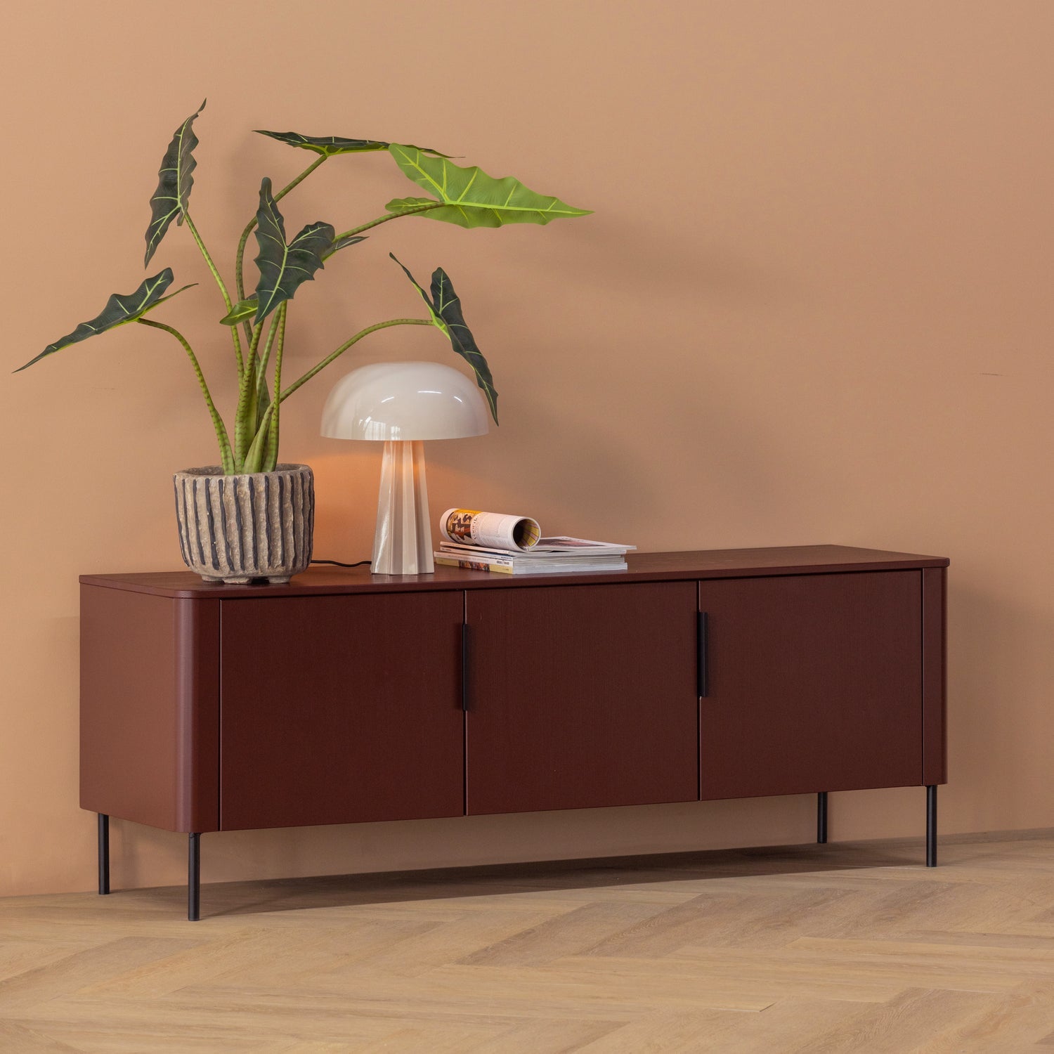 Mobile TV 3 ante in legno di pino Gunnar 154x56 cm