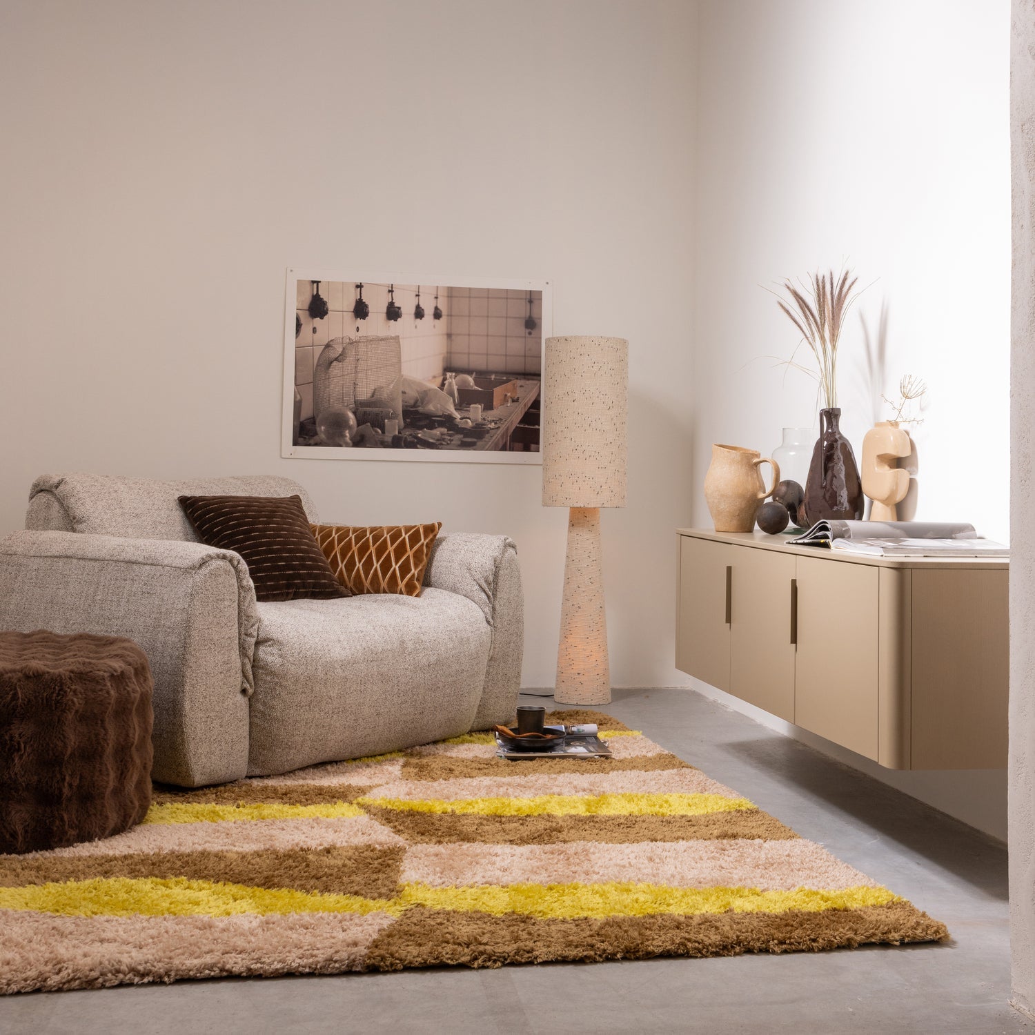 Mobile TV 3 ante in legno di pino Gunnar 154x56 cm