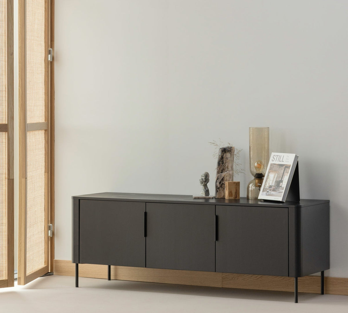 Mobile TV 3 ante in legno di pino Gunnar 154x56 cm