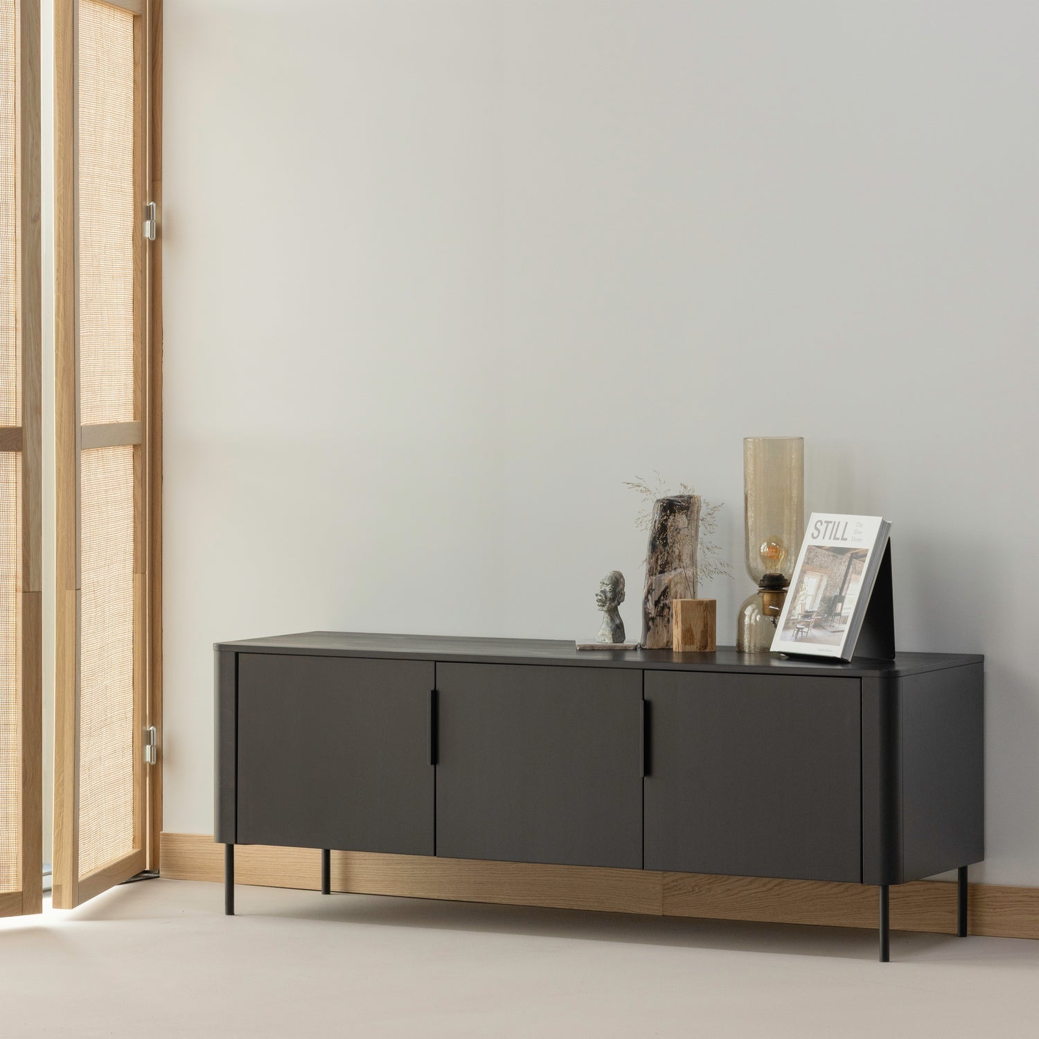 Mobile TV 3 ante in legno di pino Gunnar 154x56 cm