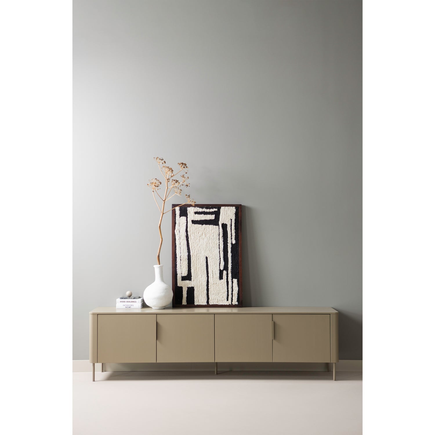 Mobile TV 4 ante in legno di pino Gunnar 200x56 cm