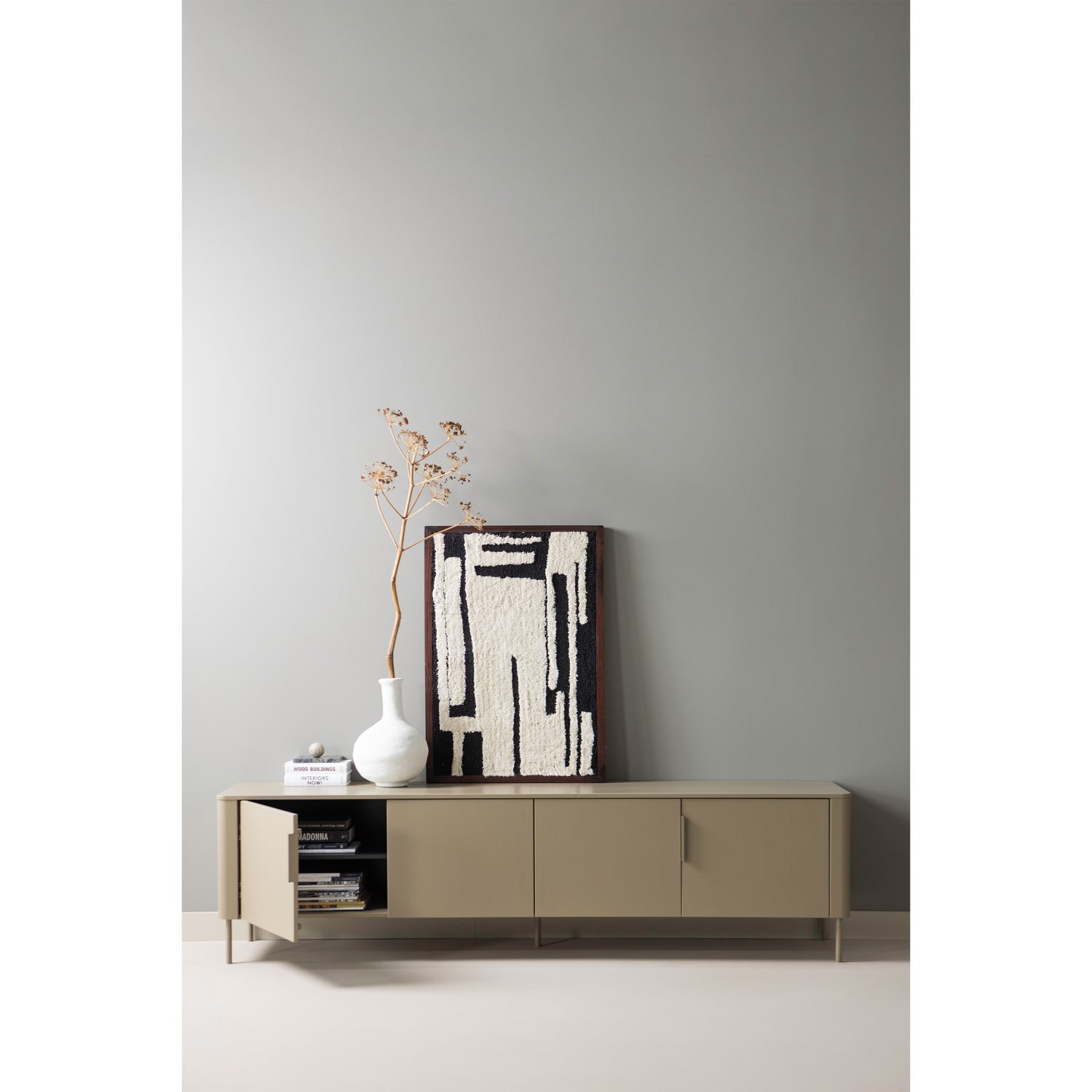 Mobile TV 4 ante in legno di pino Gunnar 200x56 cm