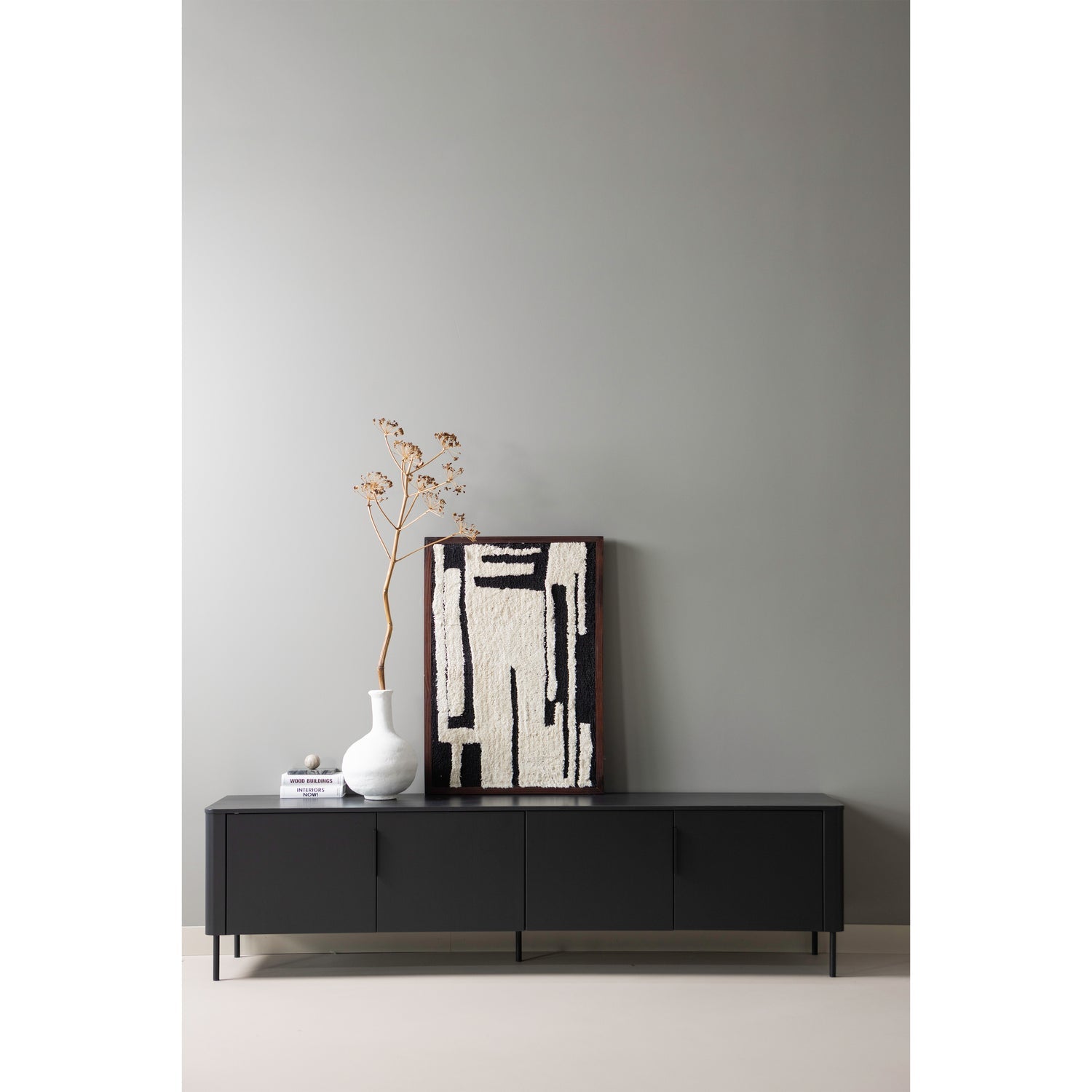 Mobile TV 4 ante in legno di pino Gunnar 200x56 cm