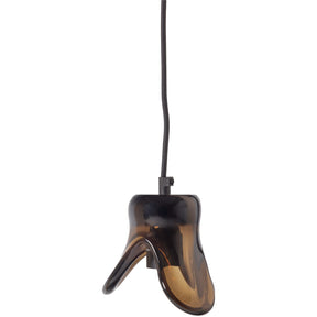 Lampada a sospensione in vetro marrone Elle 14x12 cm