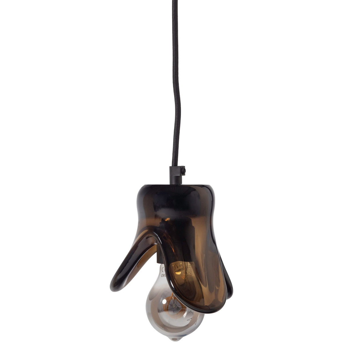 Lampada a sospensione in vetro marrone Elle 14x12 cm