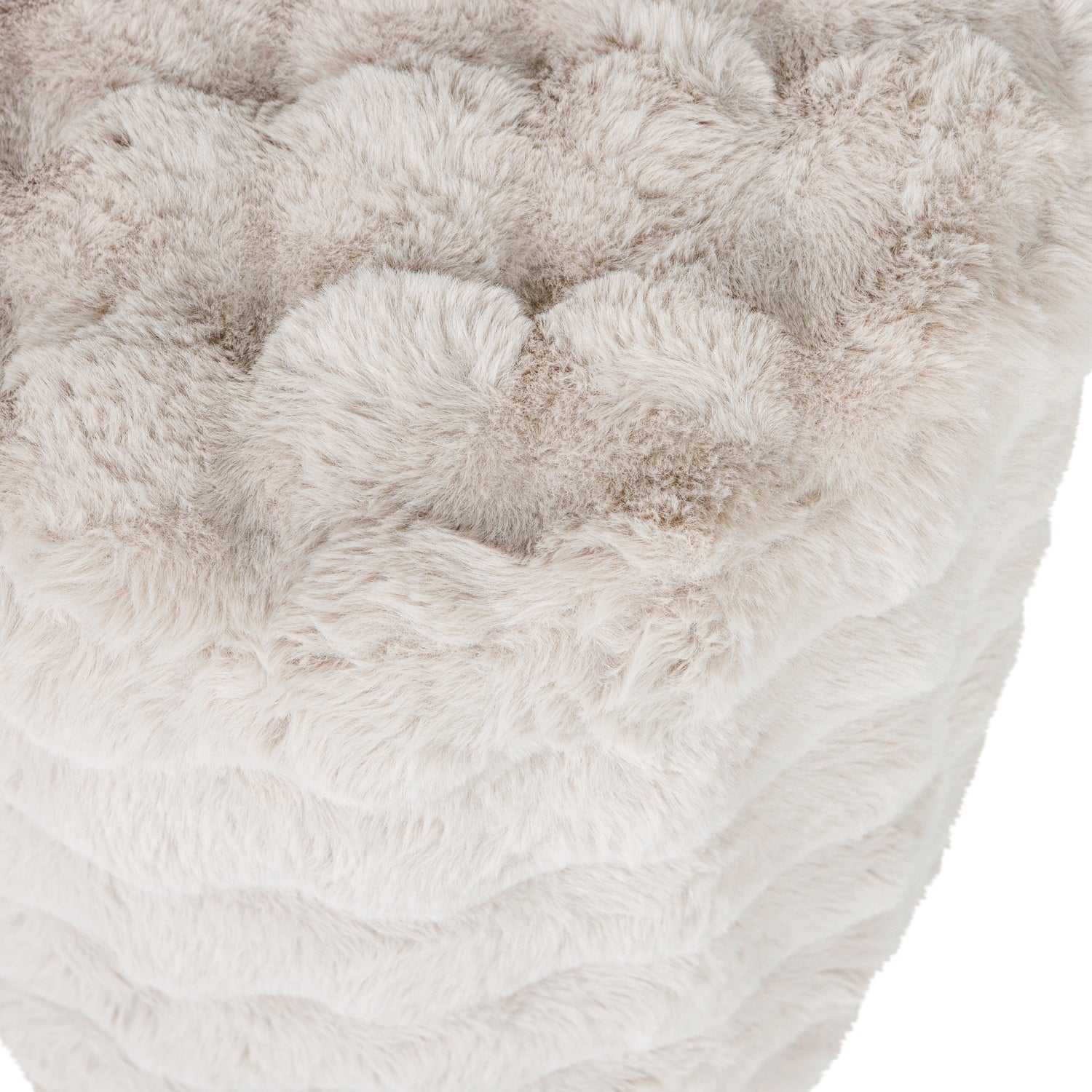 Pouf in tessuto bianco Olven 46x46 cm