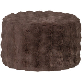 Pouf basso in tessuto marrone Olven 60x36 cm
