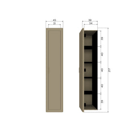 Credenza 1 anta in legno di pino Gunnar 45x217 cm
