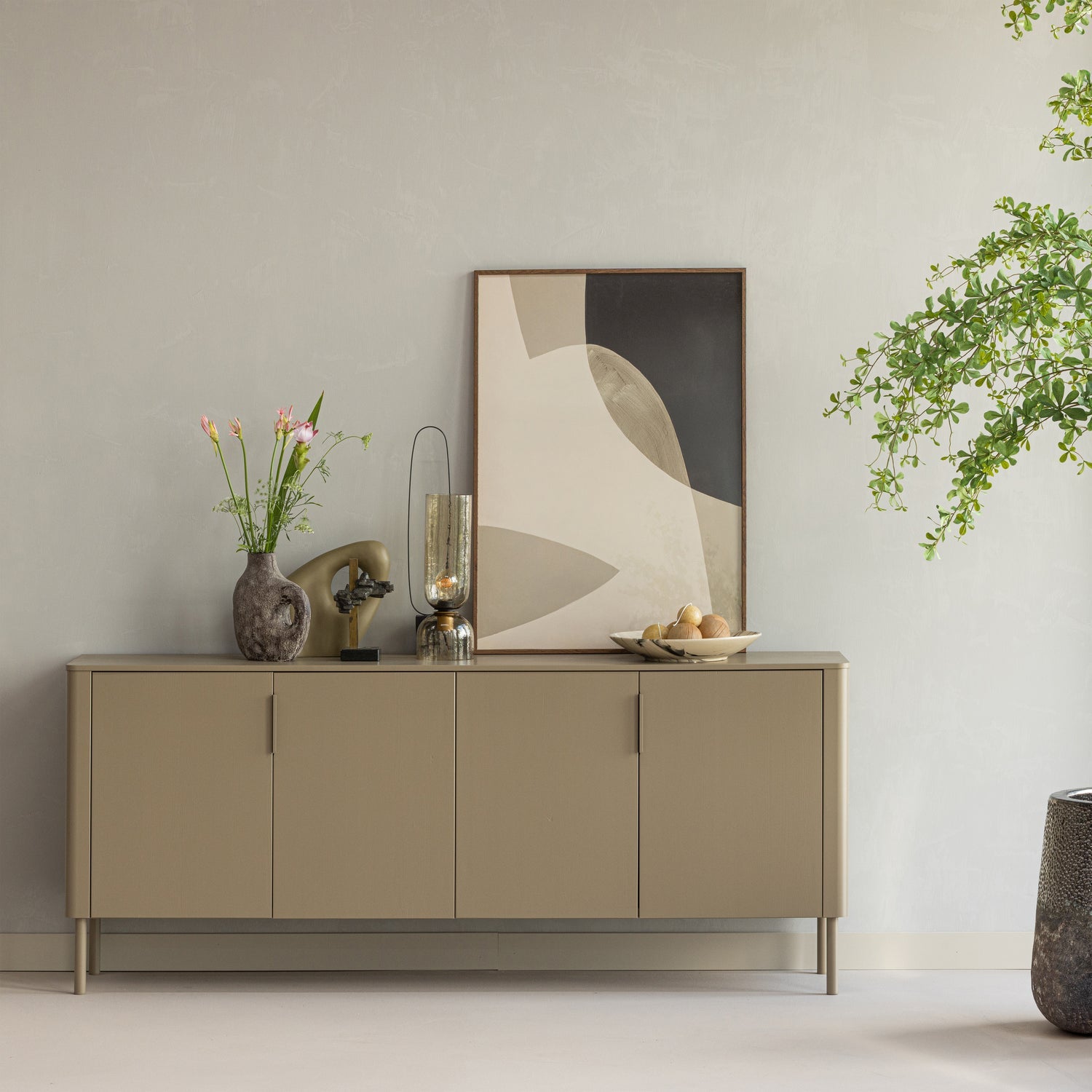 Madia 4 ante in legno di pino Gunnar 201x85 cm
