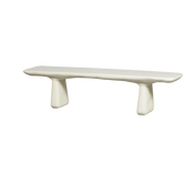 Panca da esterno in polimero naturale bianco opaco Sole 227x40 cm