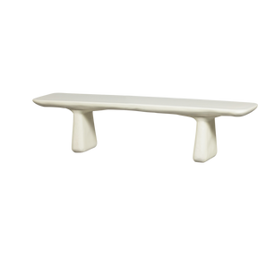 Panca da esterno in polimero naturale bianco opaco Sole 227x40 cm