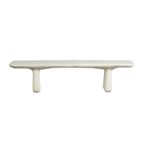 Panca da esterno in polimero naturale bianco opaco Sole 227x40 cm