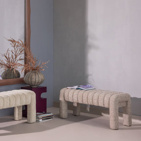 Panca in tessuto bouclé Frex 110x48 cm