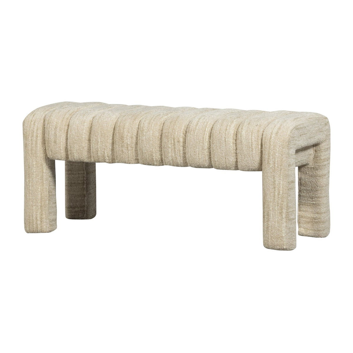 Panca in tessuto bouclé Frex 110x48 cm