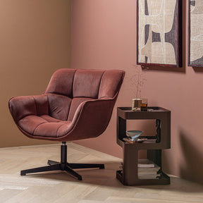 Poltrona girevole in velluto Wibo 94x71 cm