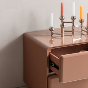 Comodino 2 cassetti con finitura lucida Saphir 57x43 cm