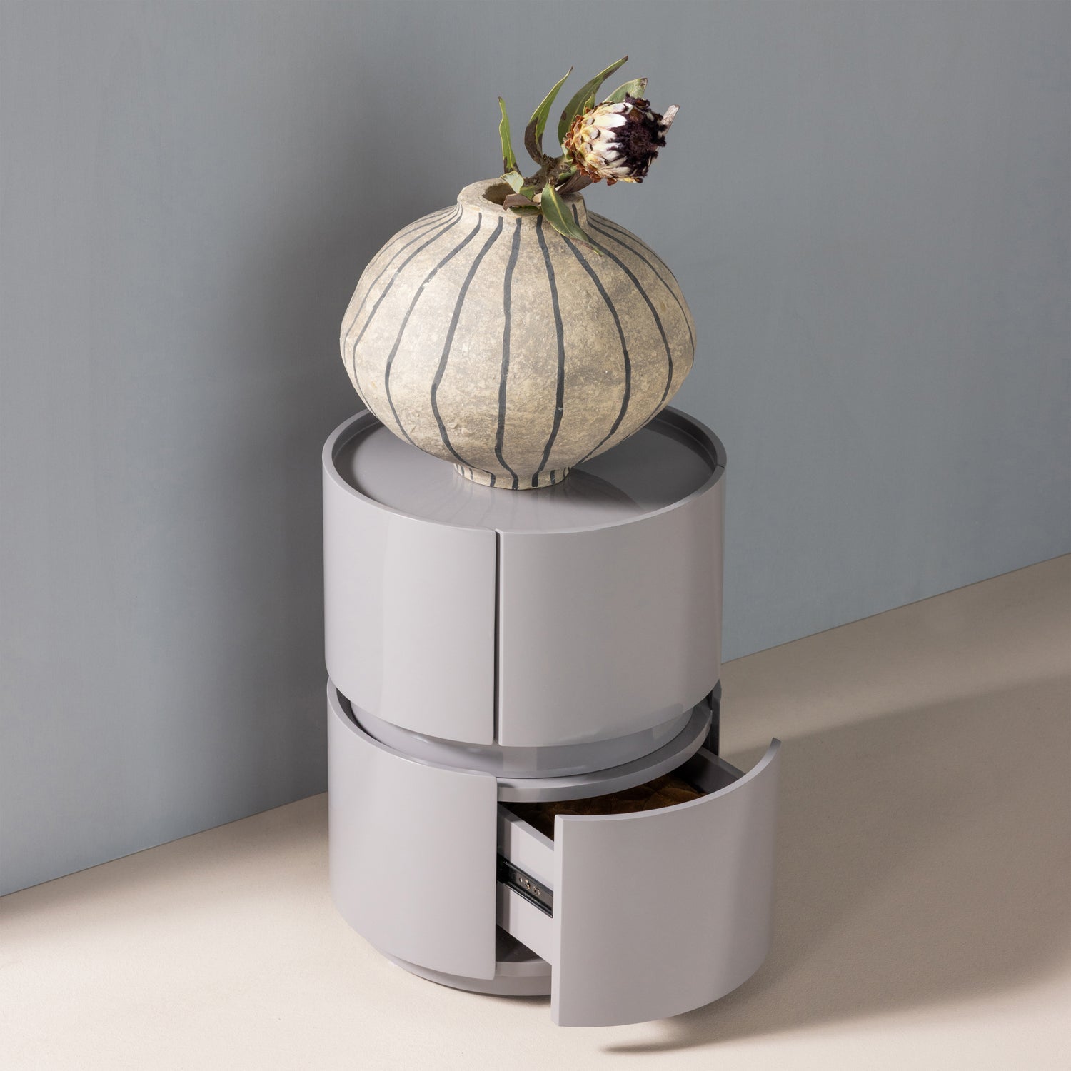 Comodino 1 cassetto grigio chiaro Hale 40x50 cm