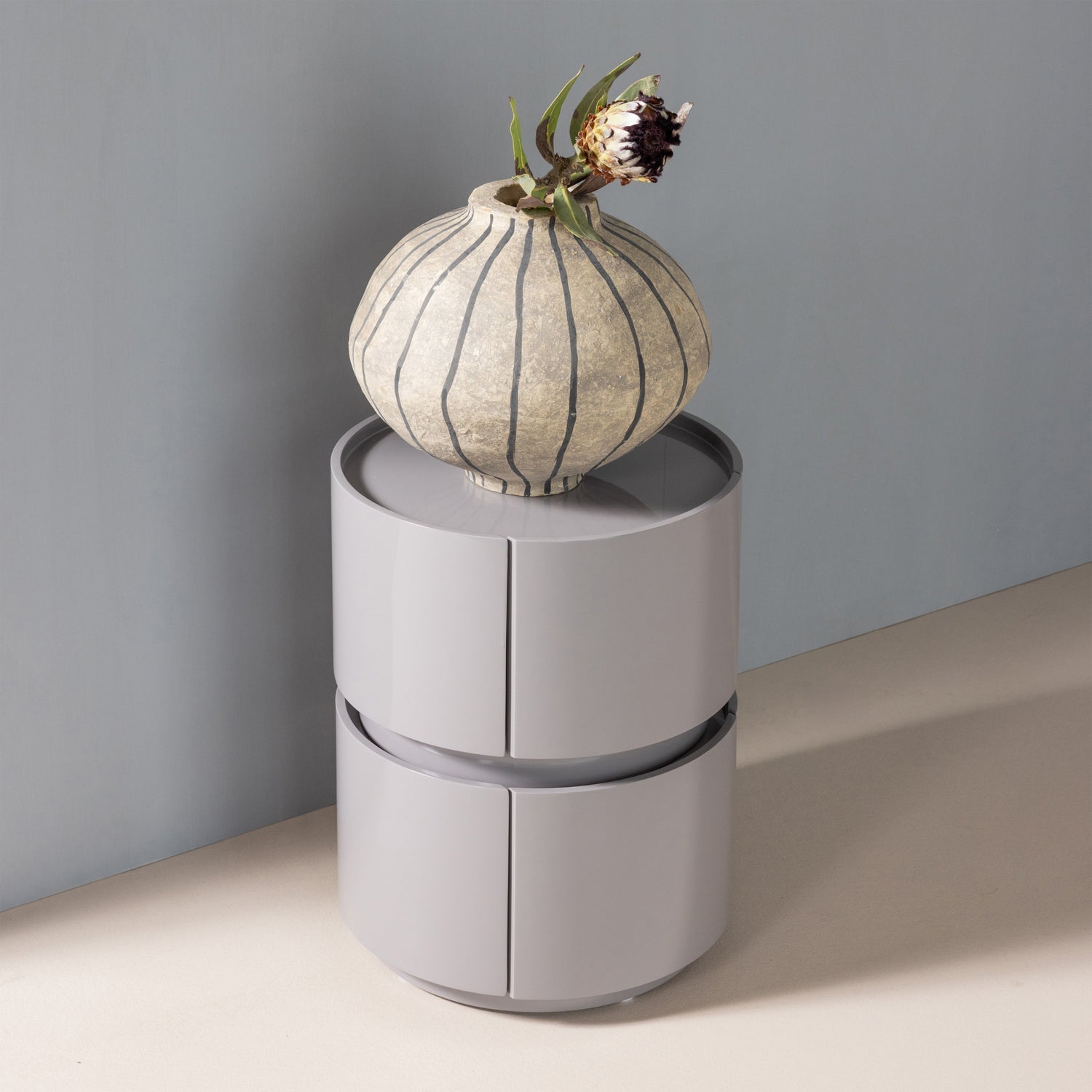 Comodino 1 cassetto grigio chiaro Hale 40x50 cm