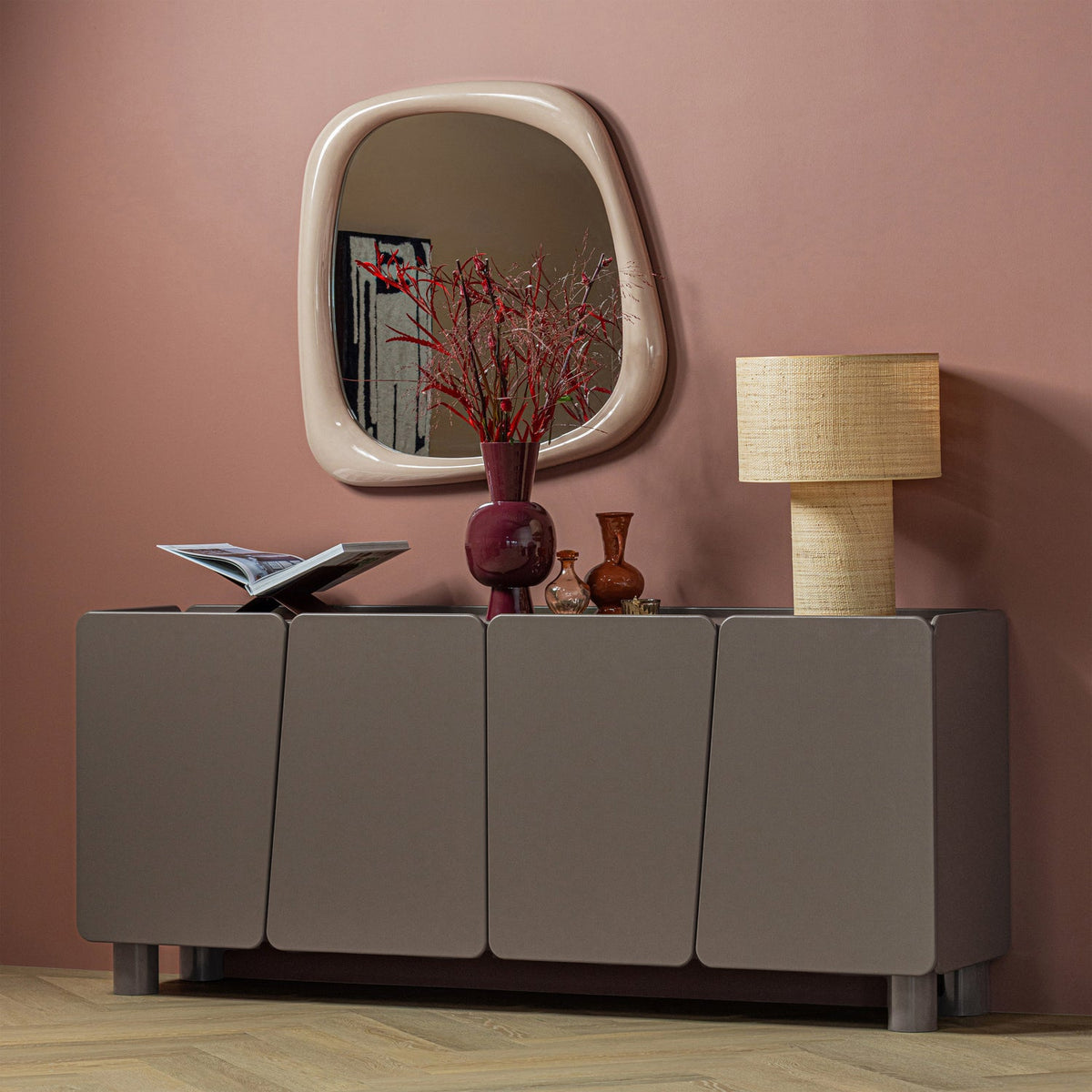 Madia 4 ante in legno di pino Cortez 200x85 cm