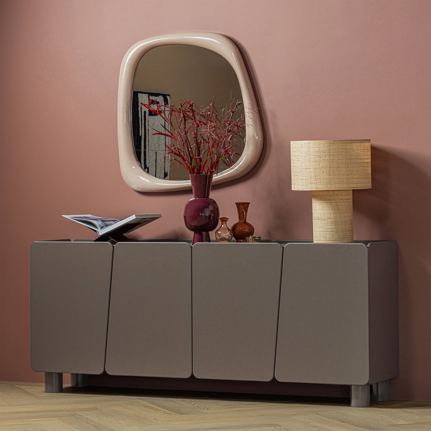 Madia 4 ante in legno di pino Cortez 200x85 cm