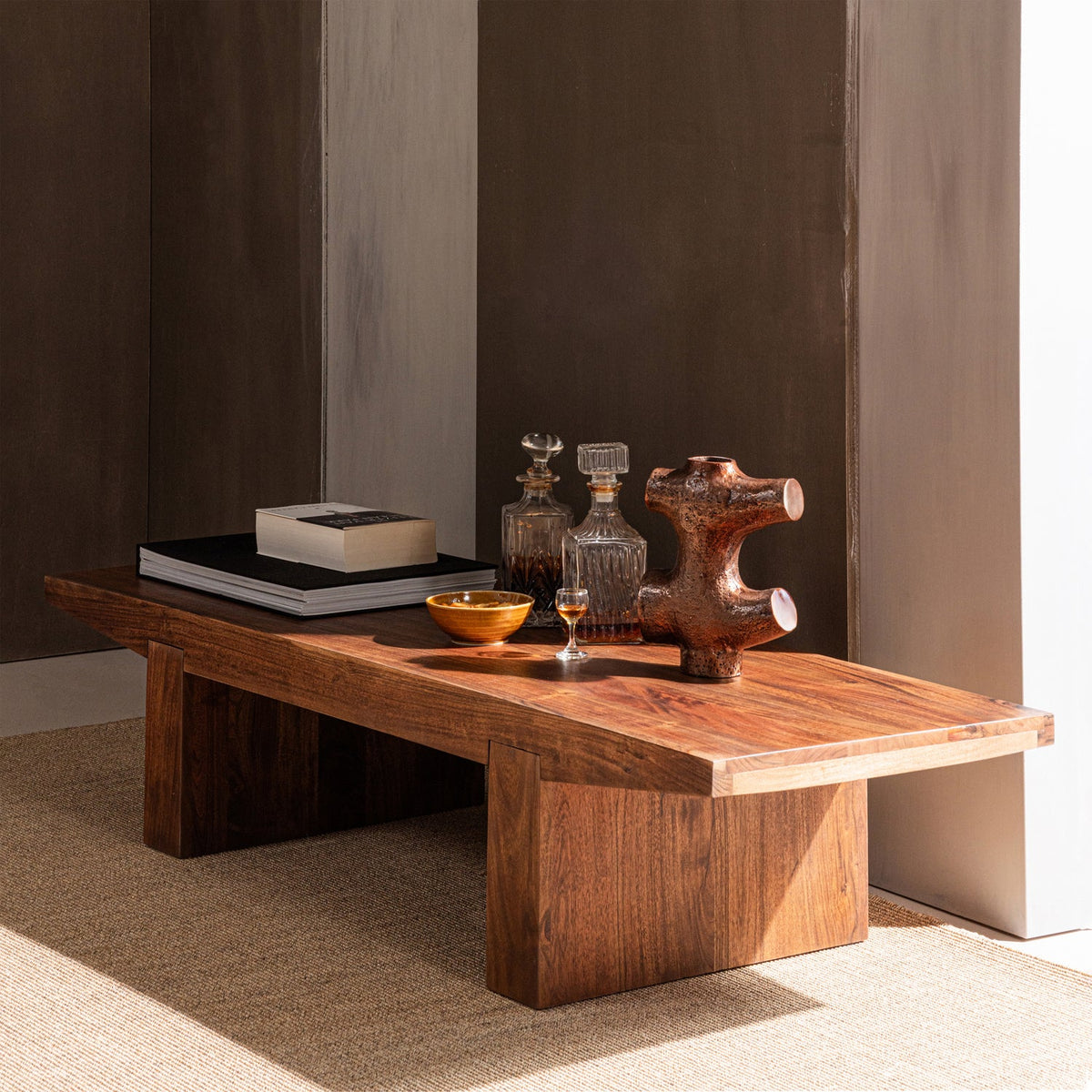 Tavolino in legno di acacia Ethos 152x32 cm
