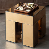 Tavolino marrone con vetro a specchio Sage 45x50 cm