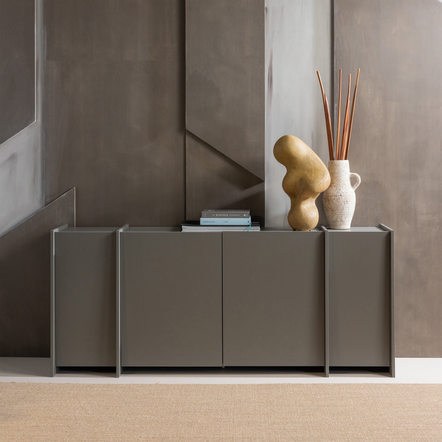 Madia 4 ante in legno di frassino Aske 200x85 cm