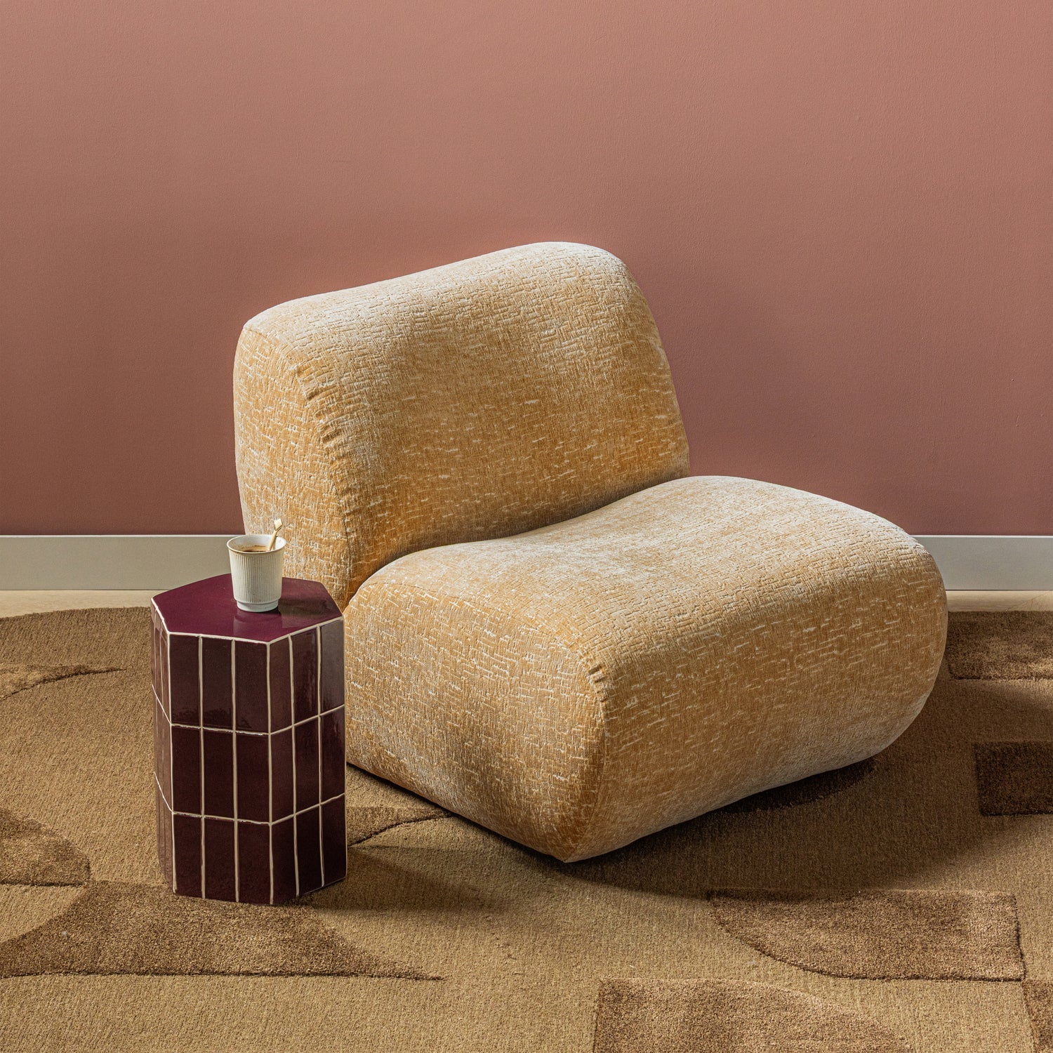 Poltrona in velluto Nomy 76x74 cm