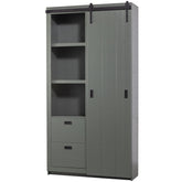 Armadio 2 ante scorrevoli 2 cassetti in legno di pino Ember 122x232 cm