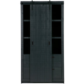 Armadio 2 ante scorrevoli 2 cassetti in legno di pino Ember 122x232 cm