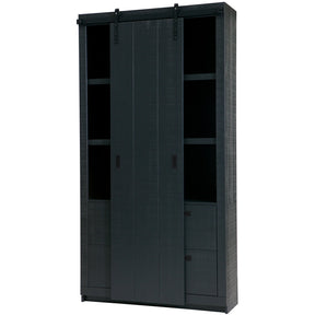 Armadio 2 ante scorrevoli 2 cassetti in legno di pino Ember 122x232 cm