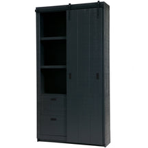 Armadio 2 ante scorrevoli 2 cassetti in legno di pino Ember 122x232 cm