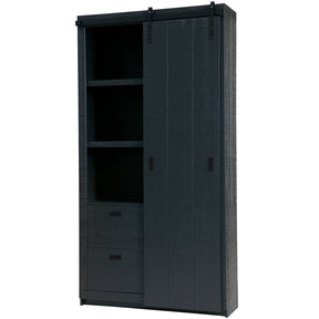 Armadio 2 ante scorrevoli 2 cassetti in legno di pino Ember 122x232 cm