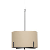 Lampada a sospensione nera/naturale Holly 75x53 cm