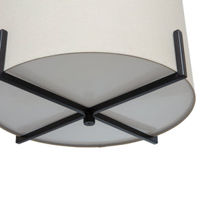 Lampada a sospensione nera/naturale Holly 75x53 cm