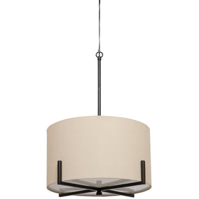 Lampada a sospensione nera/naturale Holly 75x53 cm
