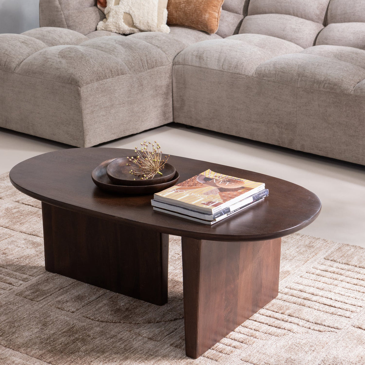 Tavolino in legno di mango marrone Seam 110x40 cm