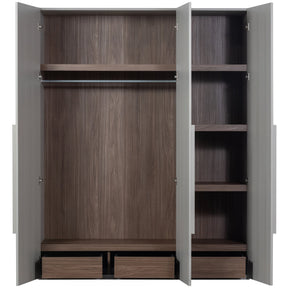 Cappottiera 3 ante 3 cassetti in legno Rens 210x165 cm