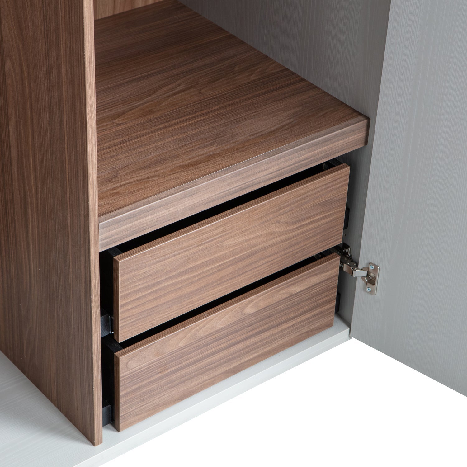 Cappottiera 2 ante 2 cassetti in legno Rens 210x110 cm