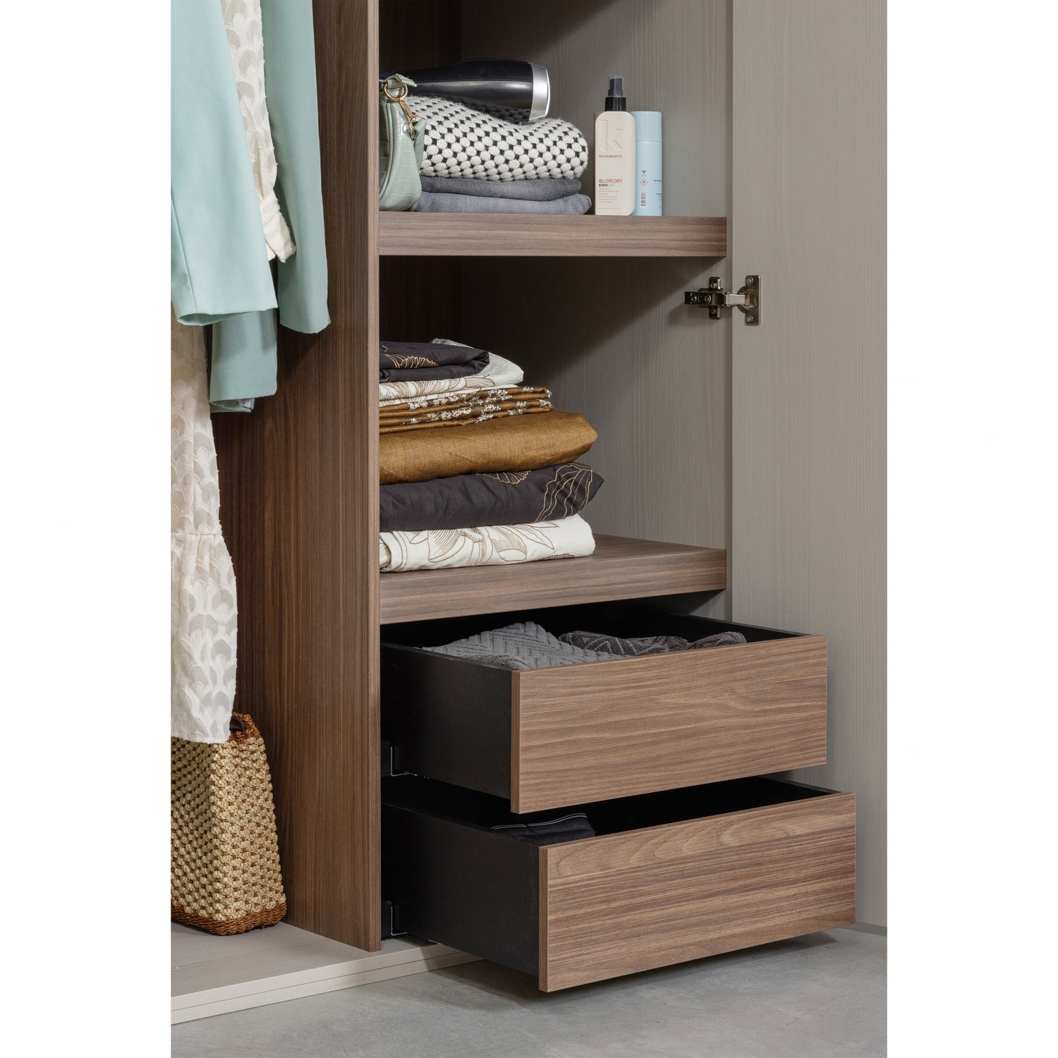 Cappottiera 2 ante 2 cassetti in legno Rens 210x110 cm