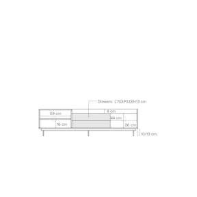 Mobile TV rovere/grigio chiaro Valley di Teulat 180x40 cm