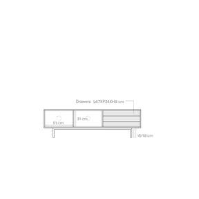 Mobile TV bianco e rovere chiaro Sierra di Teulat 180x40 cm