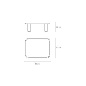Set tavolini in legno naturale Nest di Teulat 79x79 h31 cm