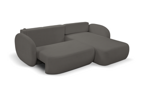 Divano letto angolare in tessuto bouclè Madrid 248x174 cm