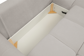 Divano letto angolare in tessuto cinigliato Dublino 257x111/177 cm
