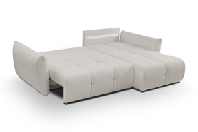 Divano letto angolare in tessuto cinigliato Dublino 257x111/177 cm