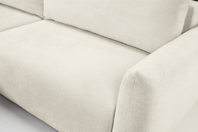 Divano letto angolare in tessuto cinigliato bianco Parigi 257x111/177 cm