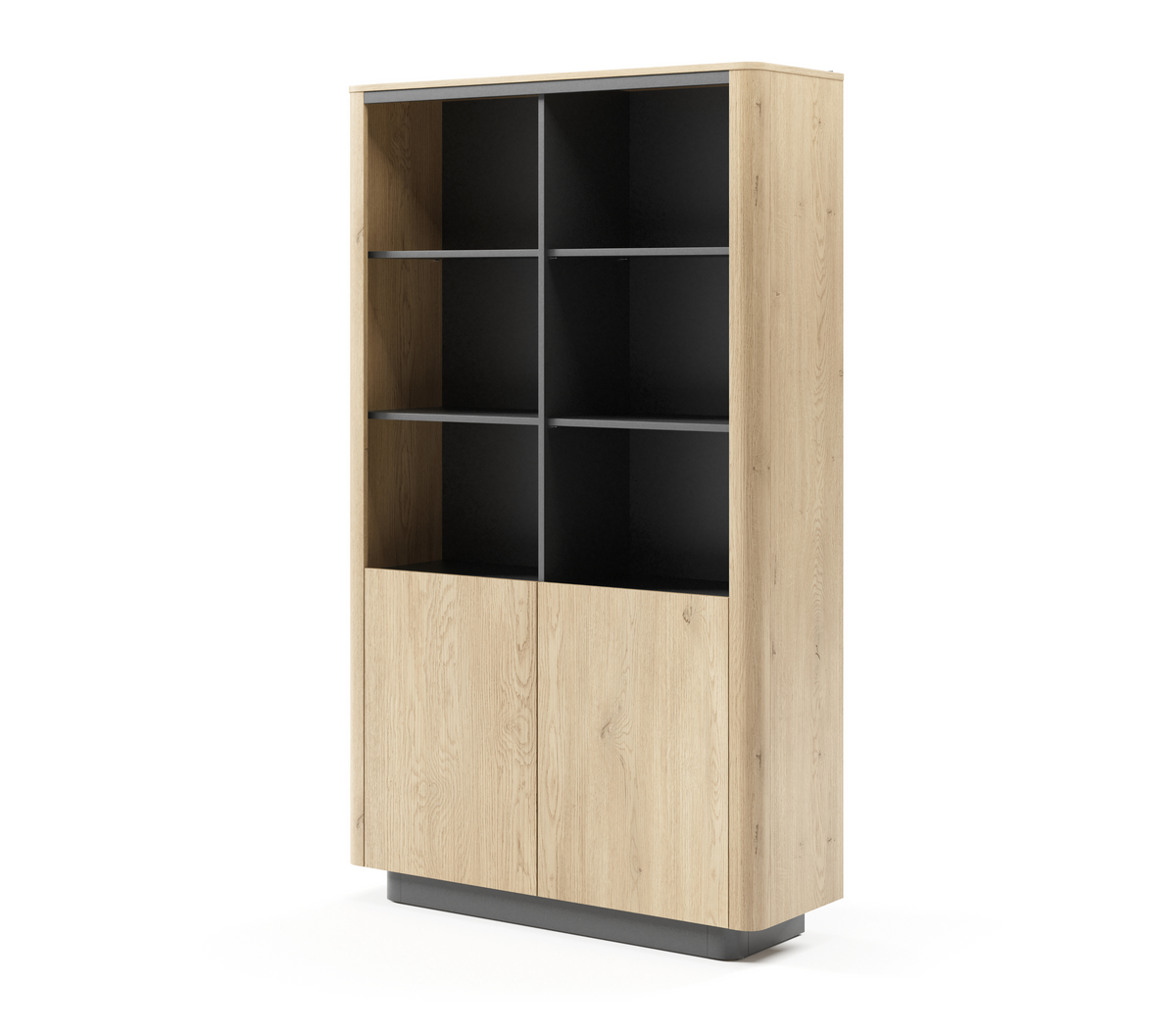 Vetrina 2 ante rovere/nero Libra 113x190 cm